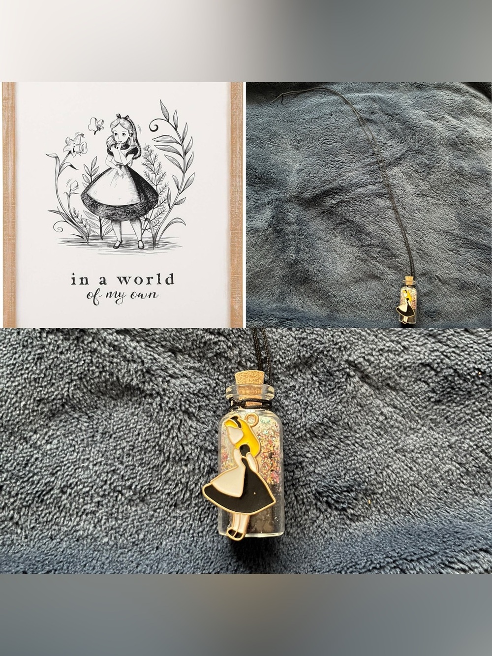 Disney Alice In Wonderland Inspired Glass Potion Fairy Bottle Necklace